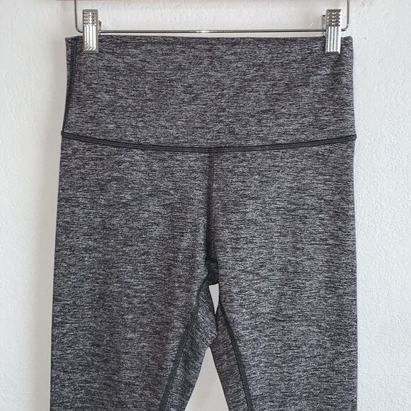 Lululemon Wunder Under Luon Heathered Black Hi-Rise 28” Tight Leggings Sz 8 - Picture 3 of 9